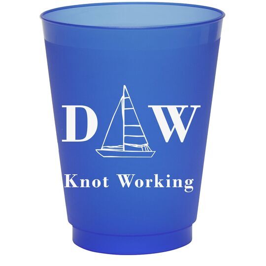 Sailboat Initials Colored Shatterproof Cups